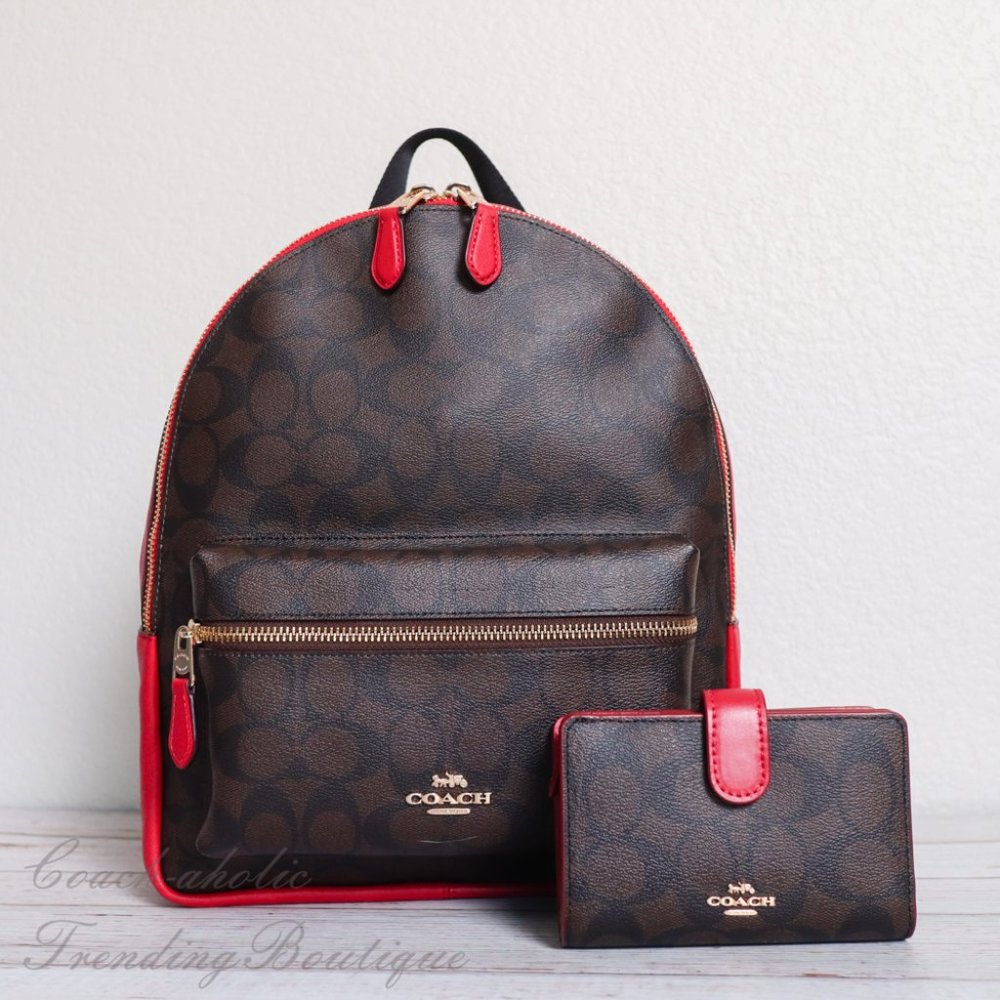Used Coach Medium Charlie Backpack & Wallet *SET*